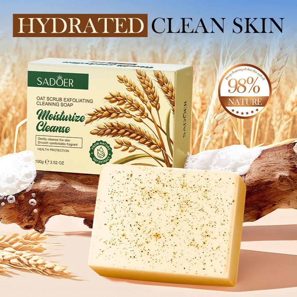 Skincare Oat - Sapone Esfoliante all'Avena, Detergente Delicato Idratante,